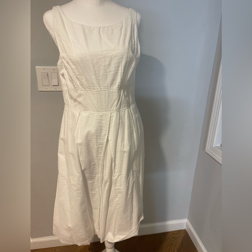Jcrew gauzy cotton summer dress knee length like new size 10 Aline with pockets
